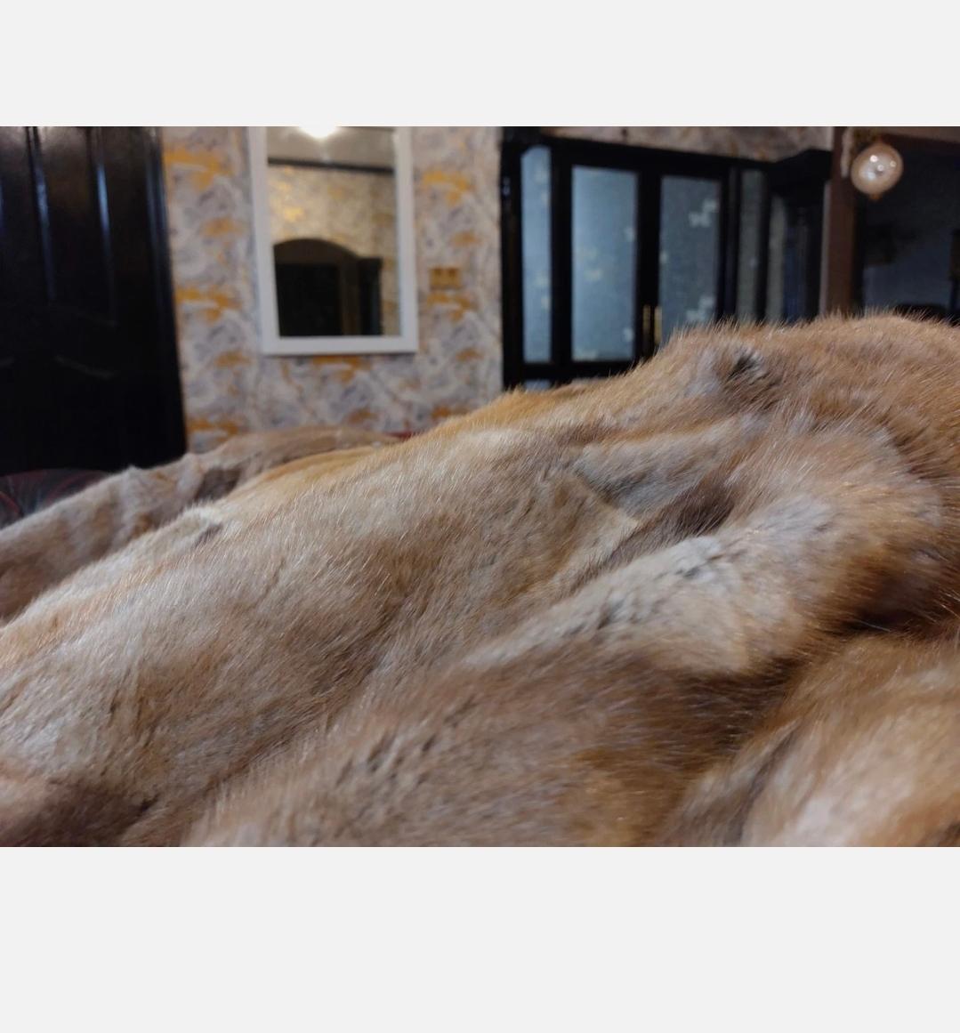 Manta King Size de auténtica piel de visón natural Estadounidense en venta