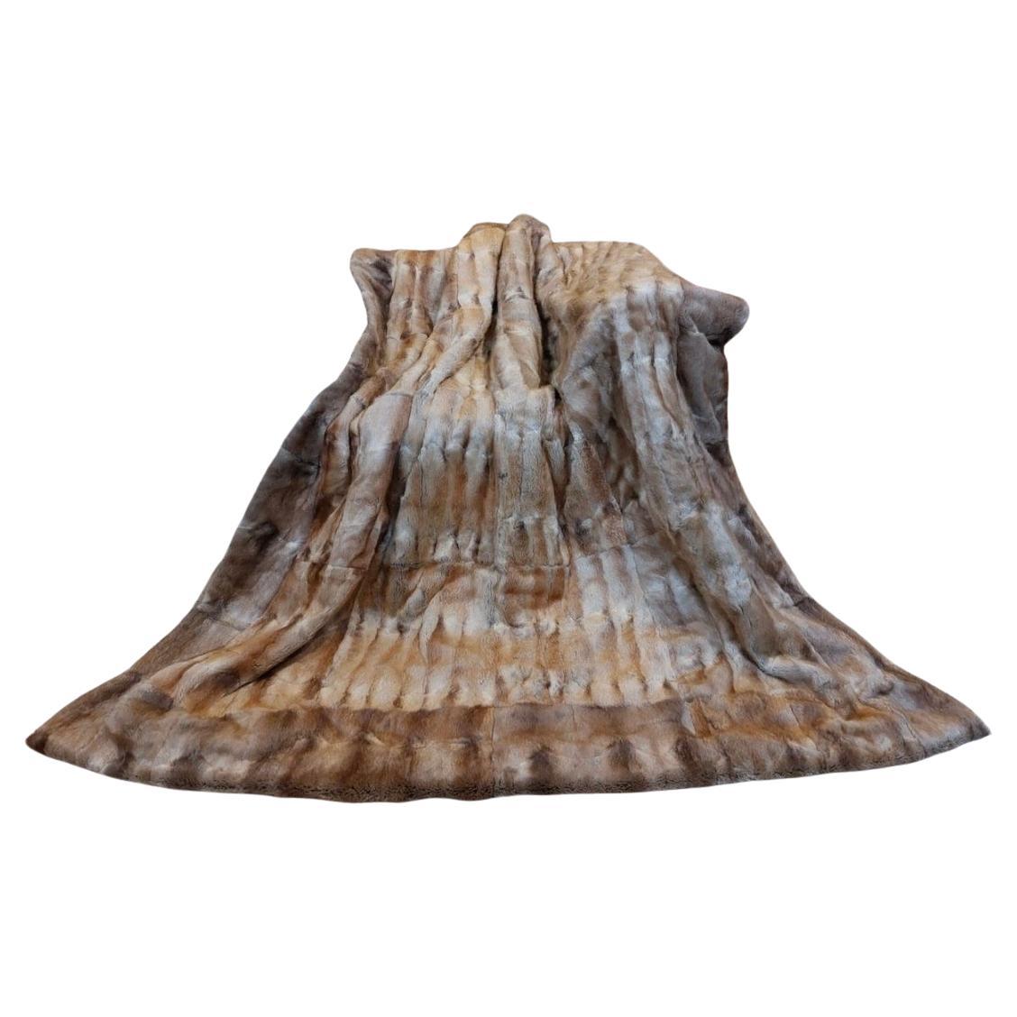 Manta King Size de auténtica piel de visón natural en venta