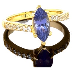 Bague de naissance de décembre en argent sterling 925 et tanzanite naturelle véritable