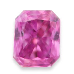 Pink Diamond auténtico - Diamante suelto natural de 0,10 ct, de color rosa-púrpura intenso, certificado por el GIA