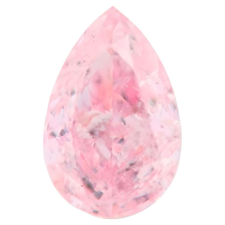 Véritable diamant rose - Diamant naturel en vrac de 0,50 ct, de couleur « Fancy Purple Pink », certifié GIA, taille poire, pureté SI2