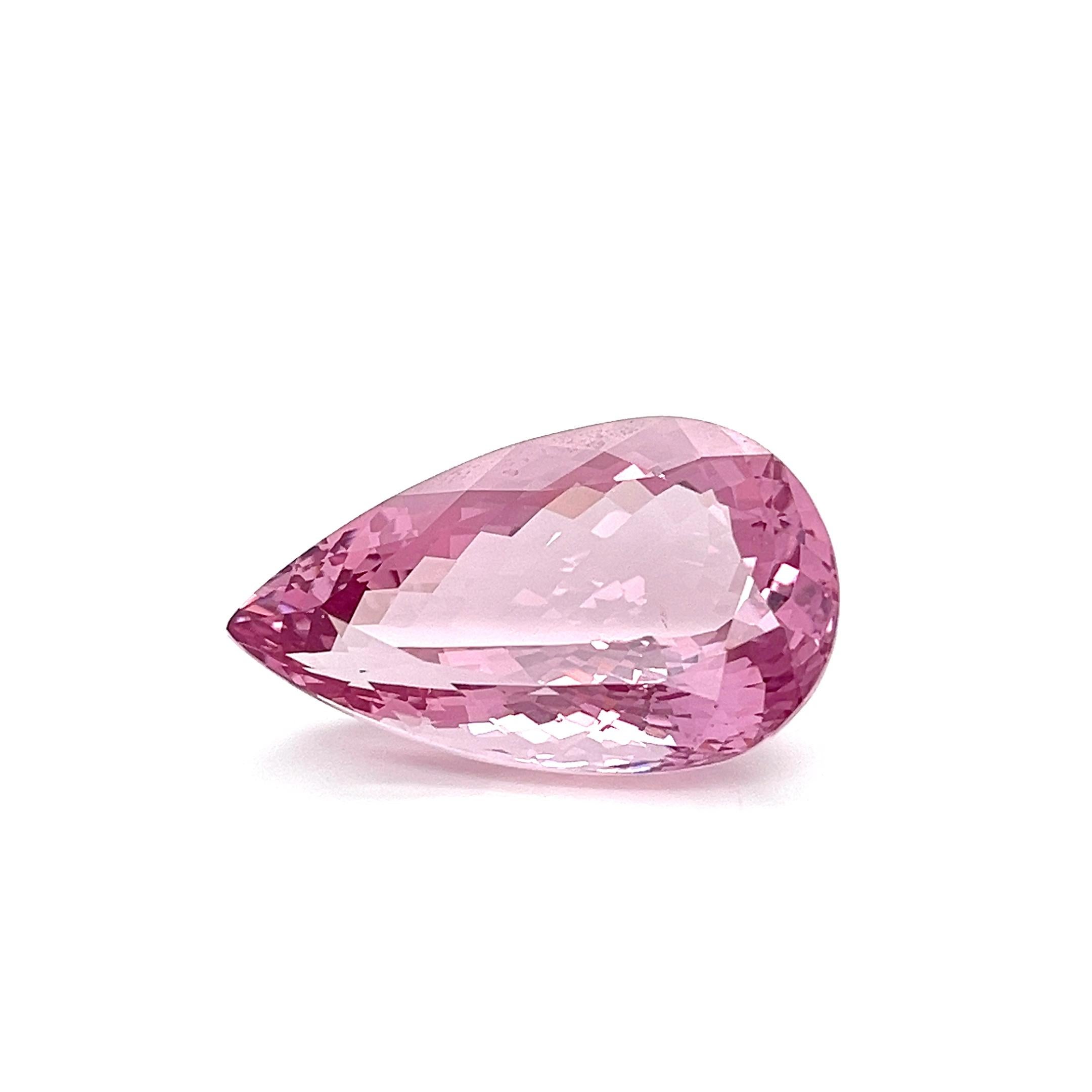 Taille poire Bijou de pierres précieuses non serties rose véritable Morganite poire facettée 35,35x21,41x15,28MM en vente