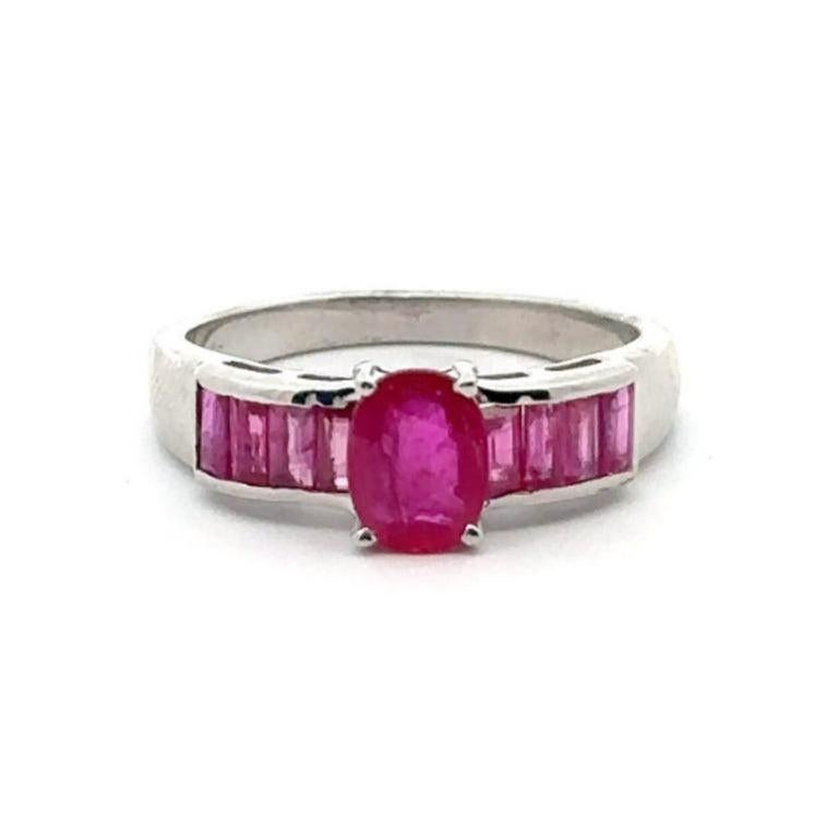 For Sale:  Real Ruby Gemstone Everyday Ring Gift for Mom in 925 Sterling Silver Jewelry 6