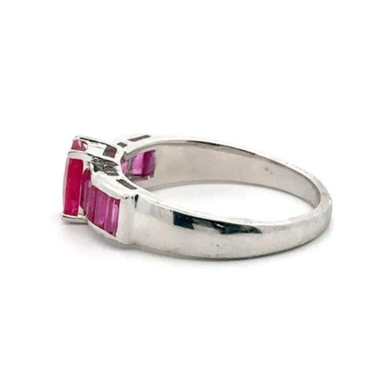 For Sale:  Real Ruby Gemstone Everyday Ring Gift for Mom in 925 Sterling Silver Jewelry 7