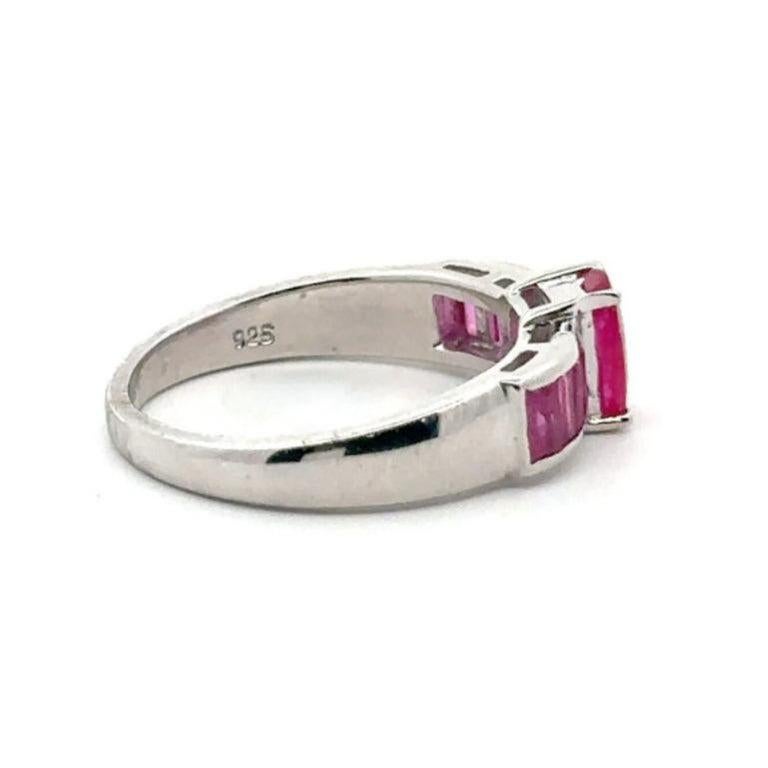 For Sale:  Real Ruby Gemstone Everyday Ring Gift for Mom in 925 Sterling Silver Jewelry 8