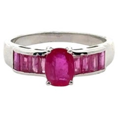 Echter Rubin Edelstein Alltagsring Geschenk für Mama in 925 Sterling Silber Schmuck