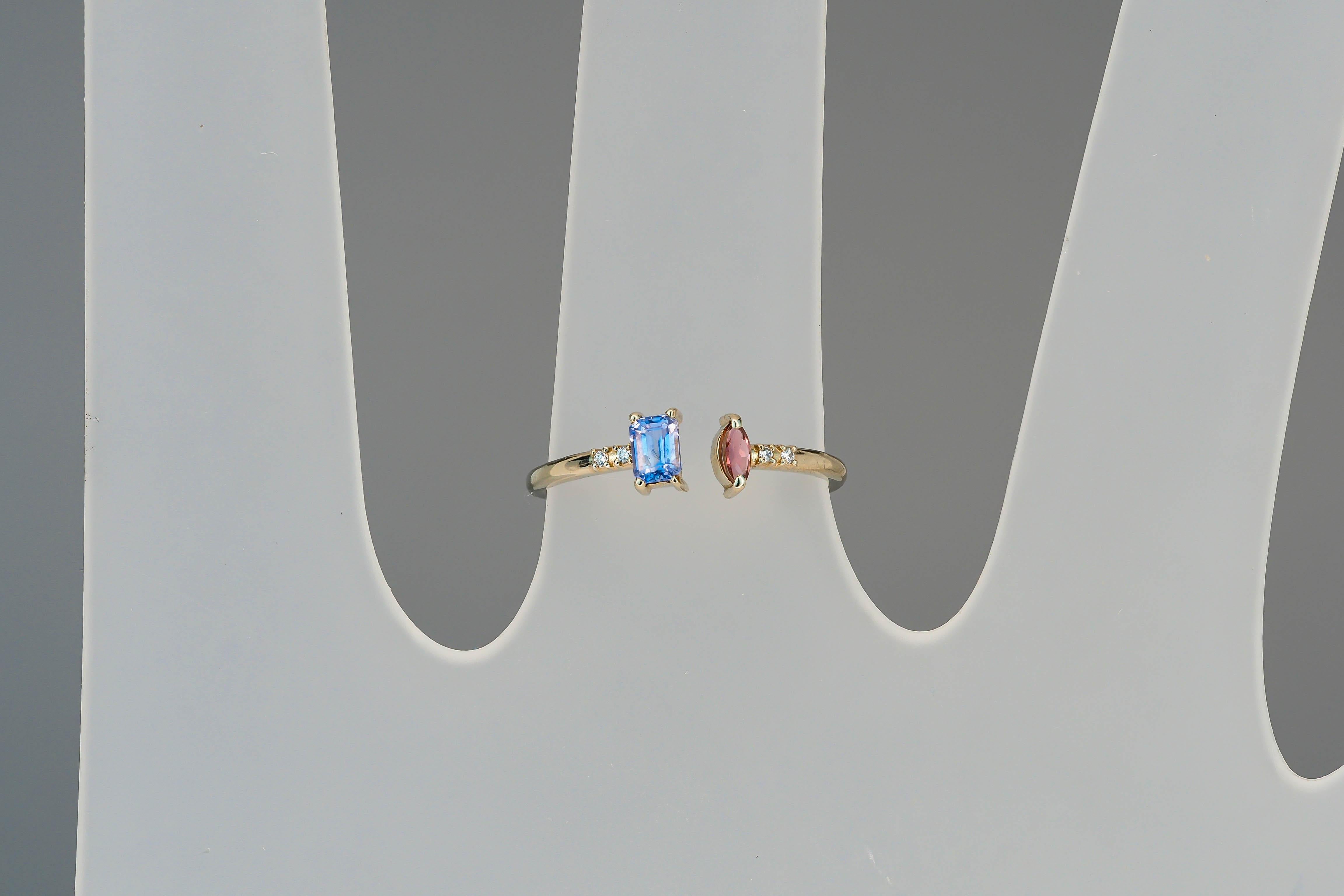 Real sapphire 14k gold ring.  For Sale 2