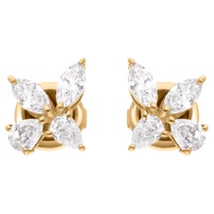 Orecchini con diamante taglio Brilliante di colore HI, purezza SI, oro giallo 14 carati