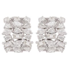 Real SI Reinheit HI Farbe Birnen-Diamant-Cluster-Ohrringe 18k Weißgold 3,32 Karat.