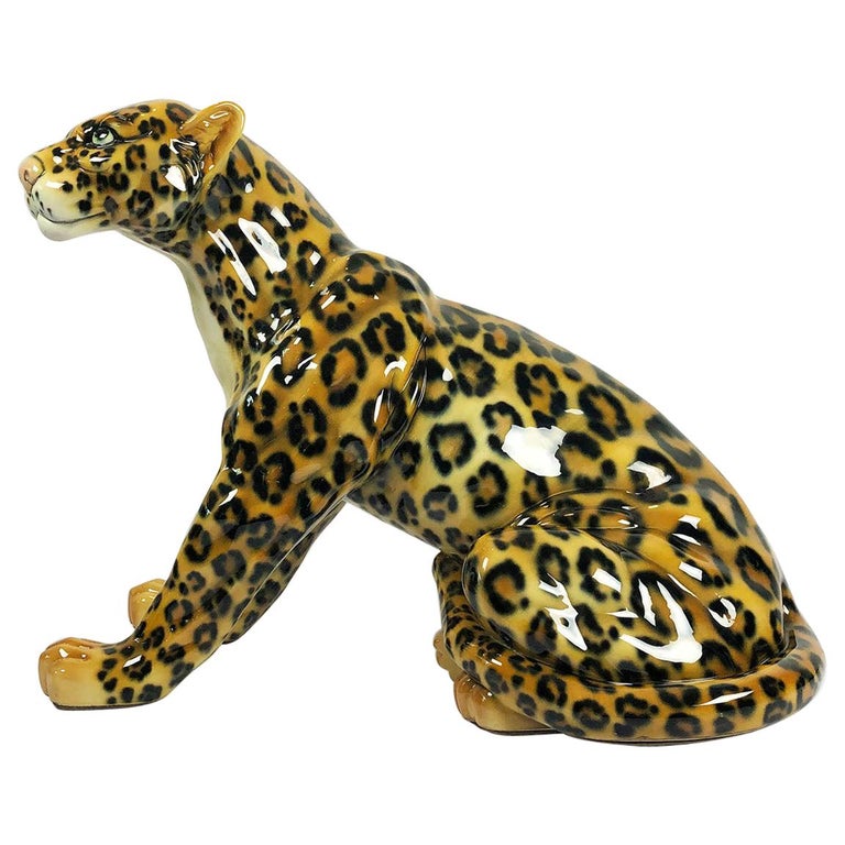 Real Size Jaguar Ceramic Sculpture by Cerámica de Cuernavaca For Sale