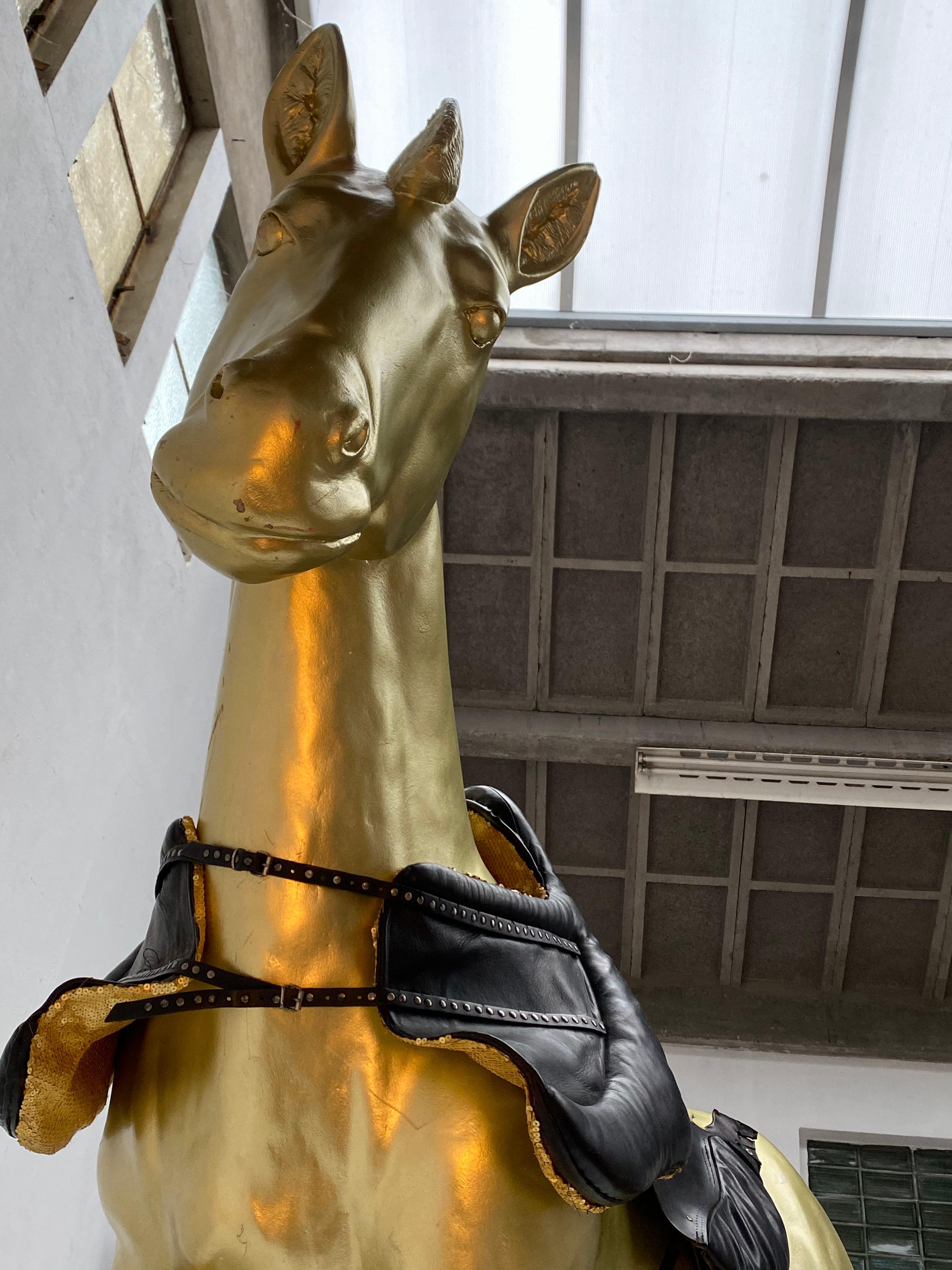 Real Sized Golden Horse by Lingerie Designer Marlies Dekkers, the Netherlands 4