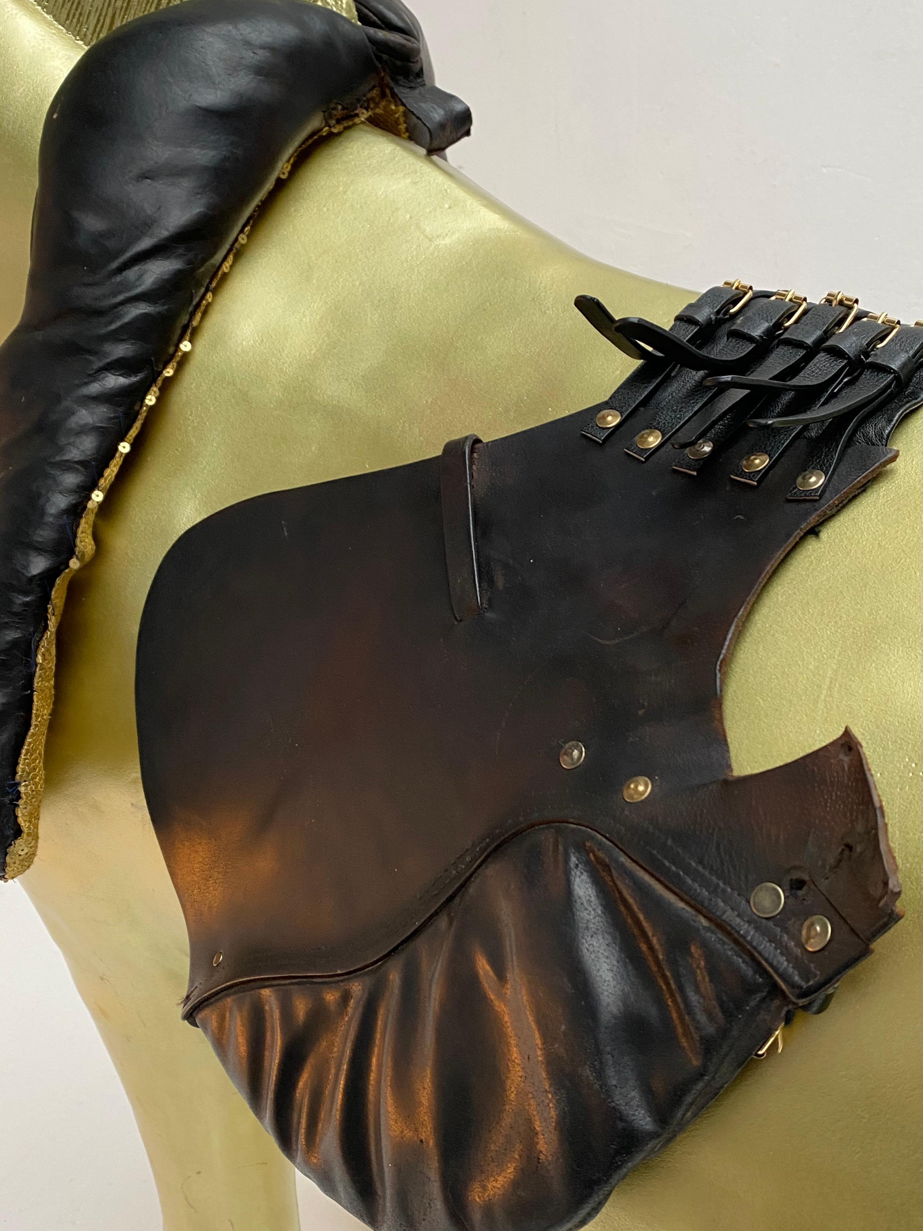 Contemporary Real Sized Golden Horse by Lingerie Designer Marlies Dekkers, the Netherlands