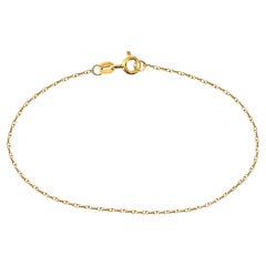 Real Solid 14k Yellow Gold Rope Bracelet Chain Diamond Cut Women Tennis Eternity