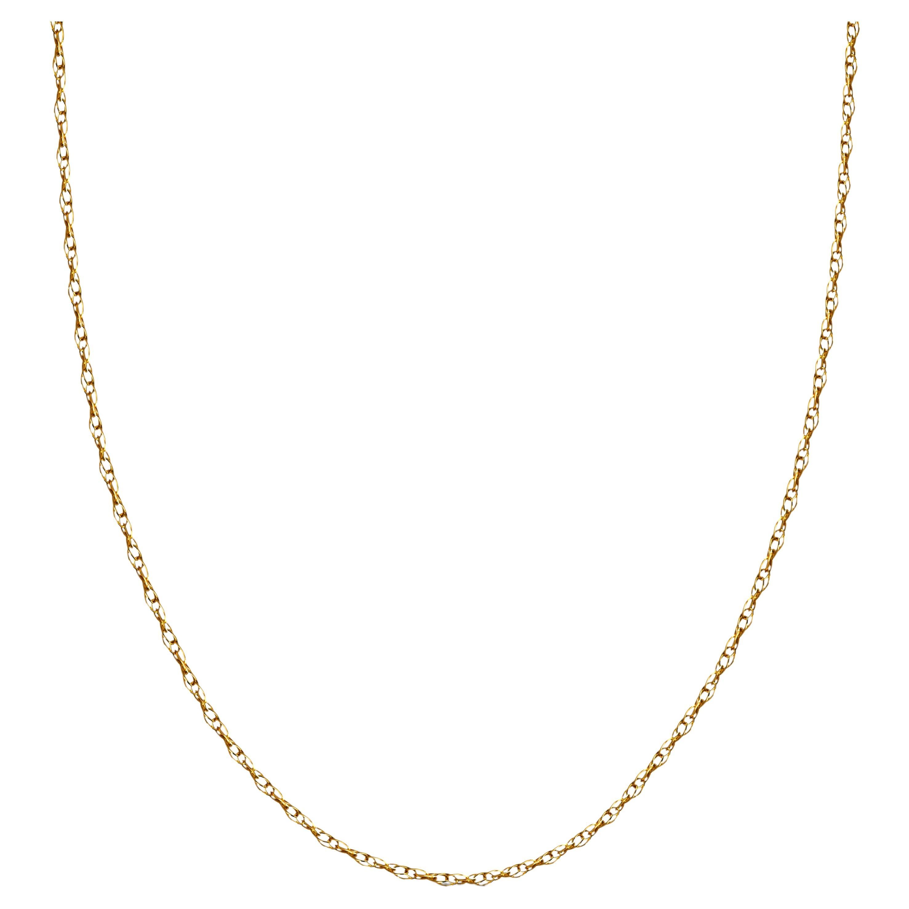 Real Solid 14k Yellow Gold Rope Chain Necklace Diamond Cut Women Pendant Ear  For Sale