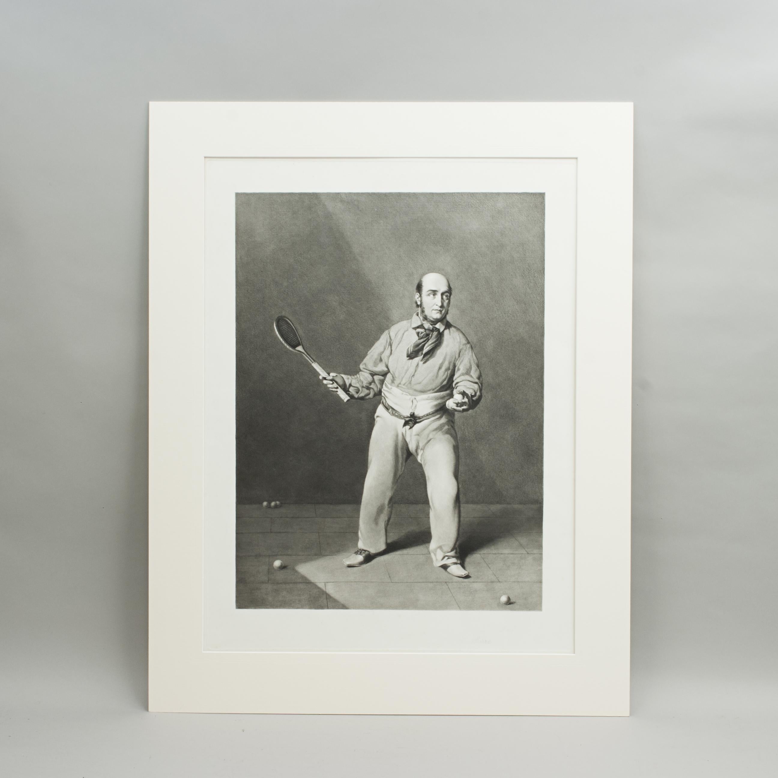 19th Century Real Tennis Print, Ed Barre by W. Bromley For Sale