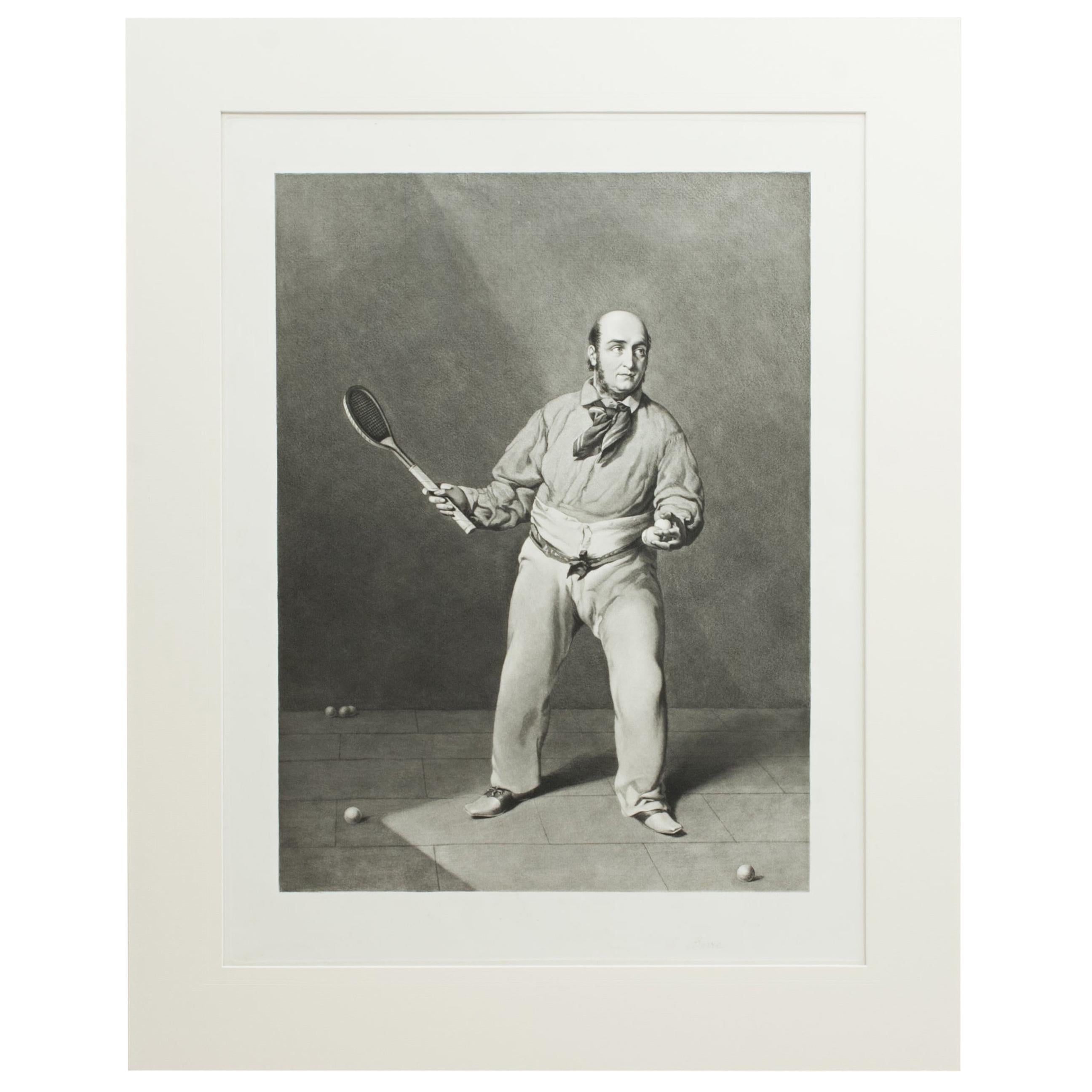 Real Tennis Print, Ed Barre by W. Bromley