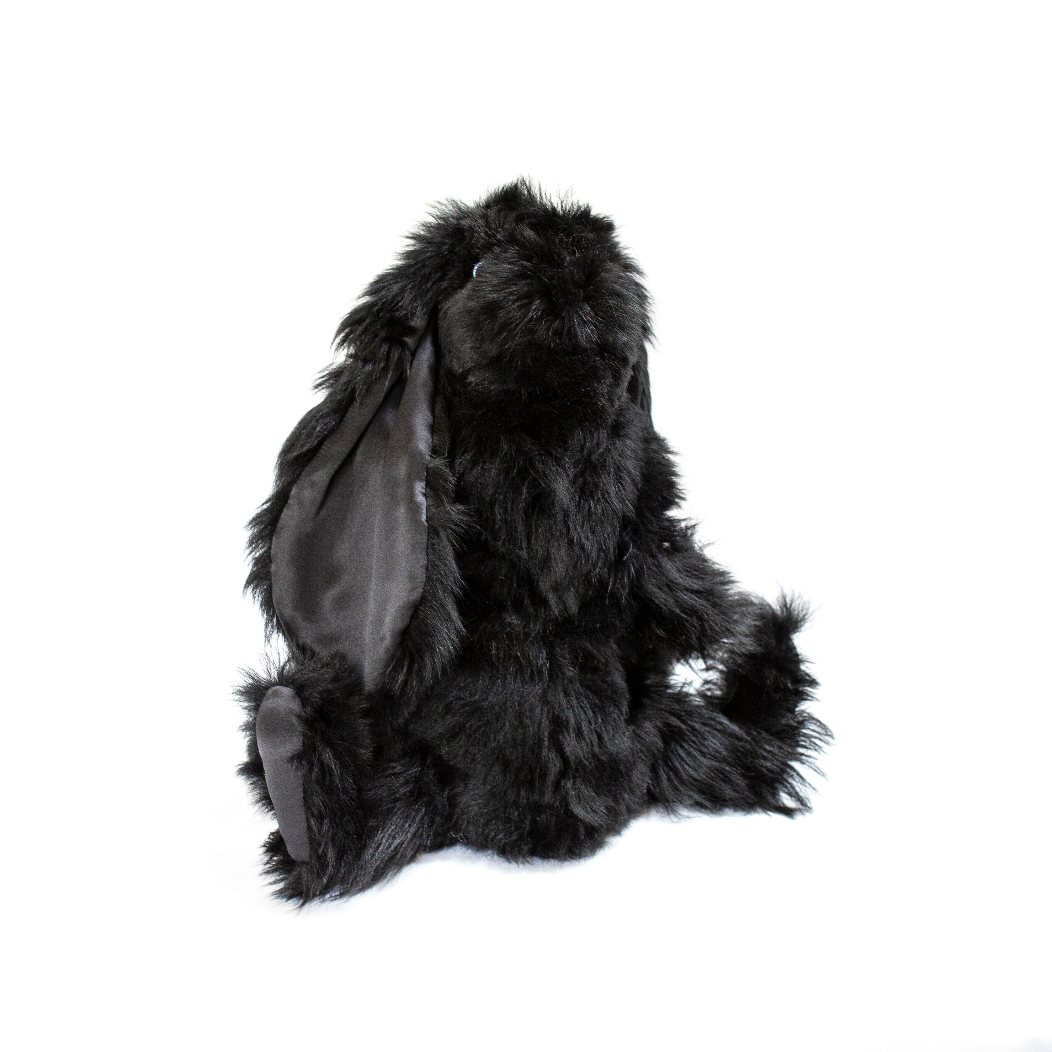 Arts and Crafts Real Toscana Sheep Black Fur Rabbit Toy For Sale