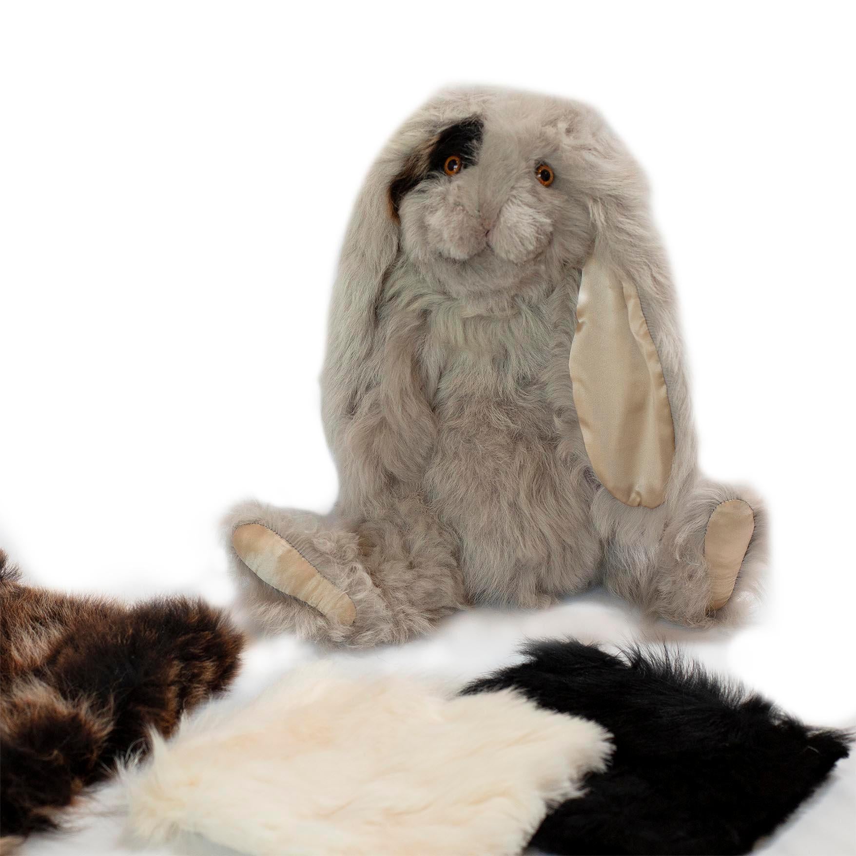 Real Toscana Schafsfell Weißes Pelz Kaninchenspielzeug im Angebot 7