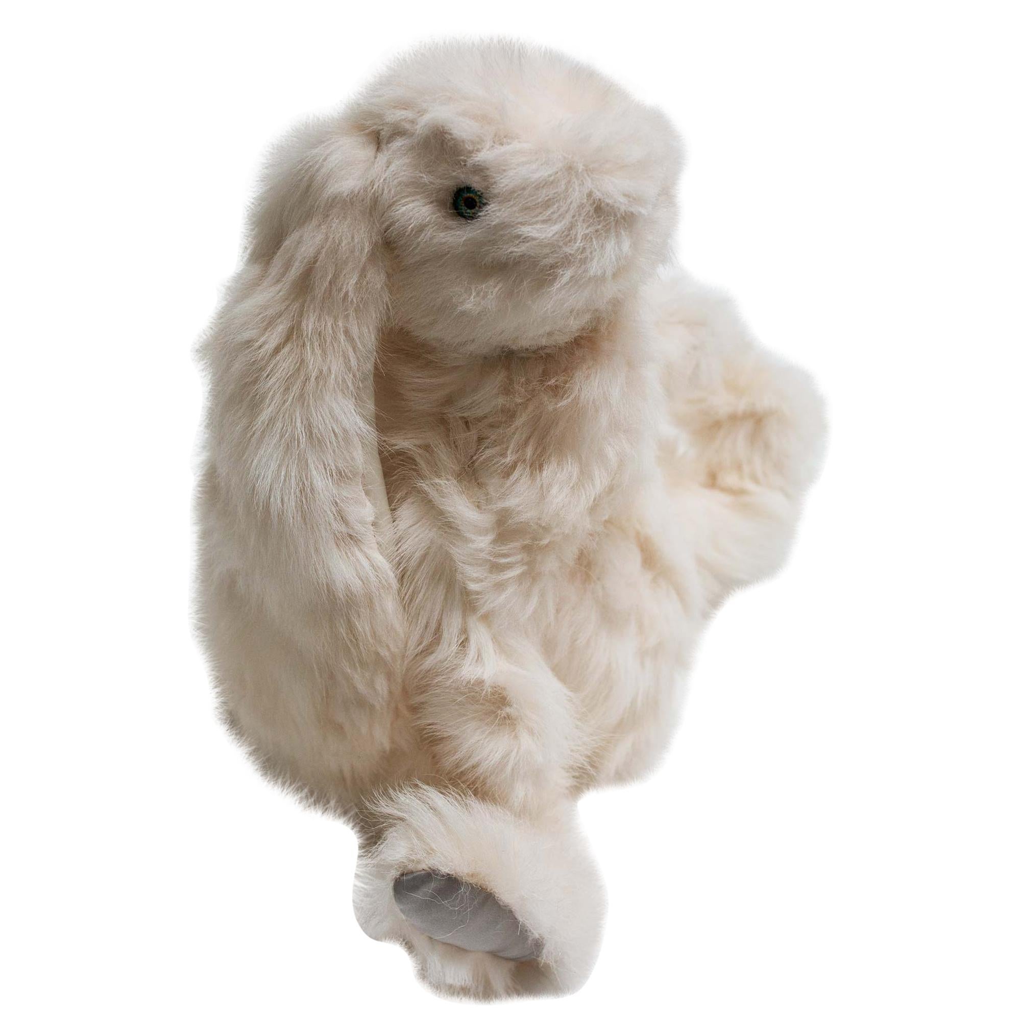 Real Toscana Schafsfell Weißes Pelz Kaninchenspielzeug im Angebot
