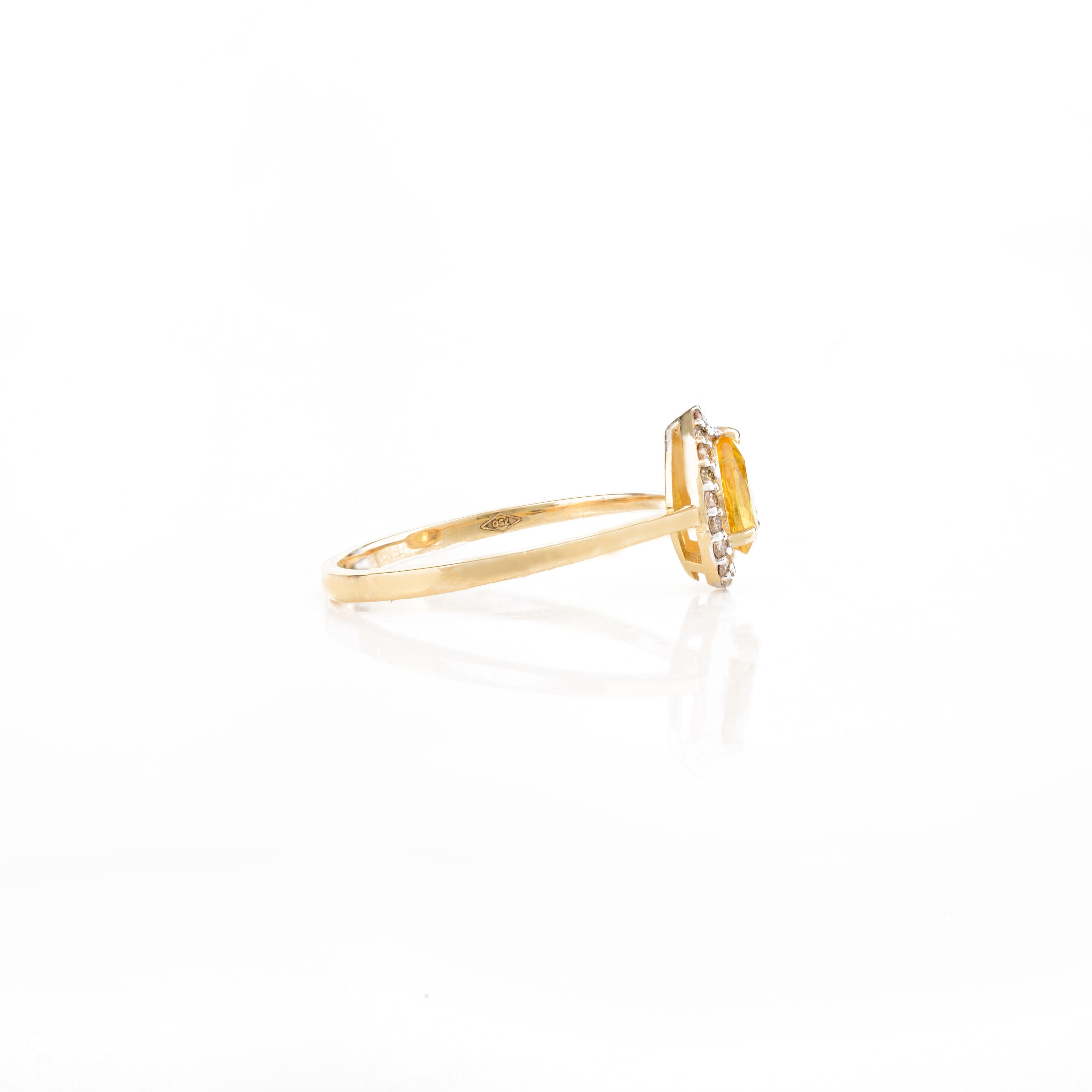 Im Angebot: Echter gelber Saphir Ring, Ohrringe und Anhänger Schmuckset in 18k Gelbgold () 4