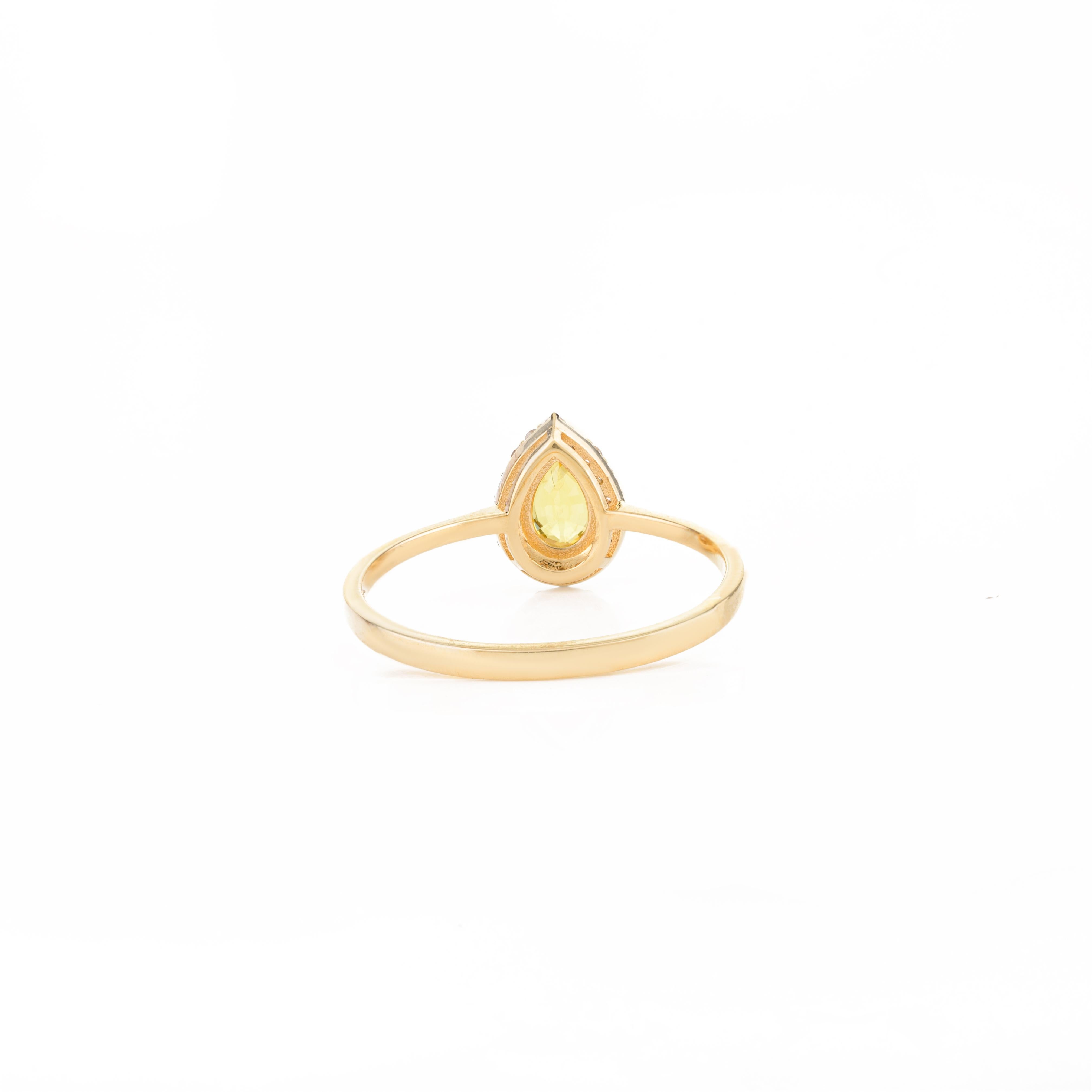 Im Angebot: Echter gelber Saphir Ring, Ohrringe und Anhänger Schmuckset in 18k Gelbgold () 6