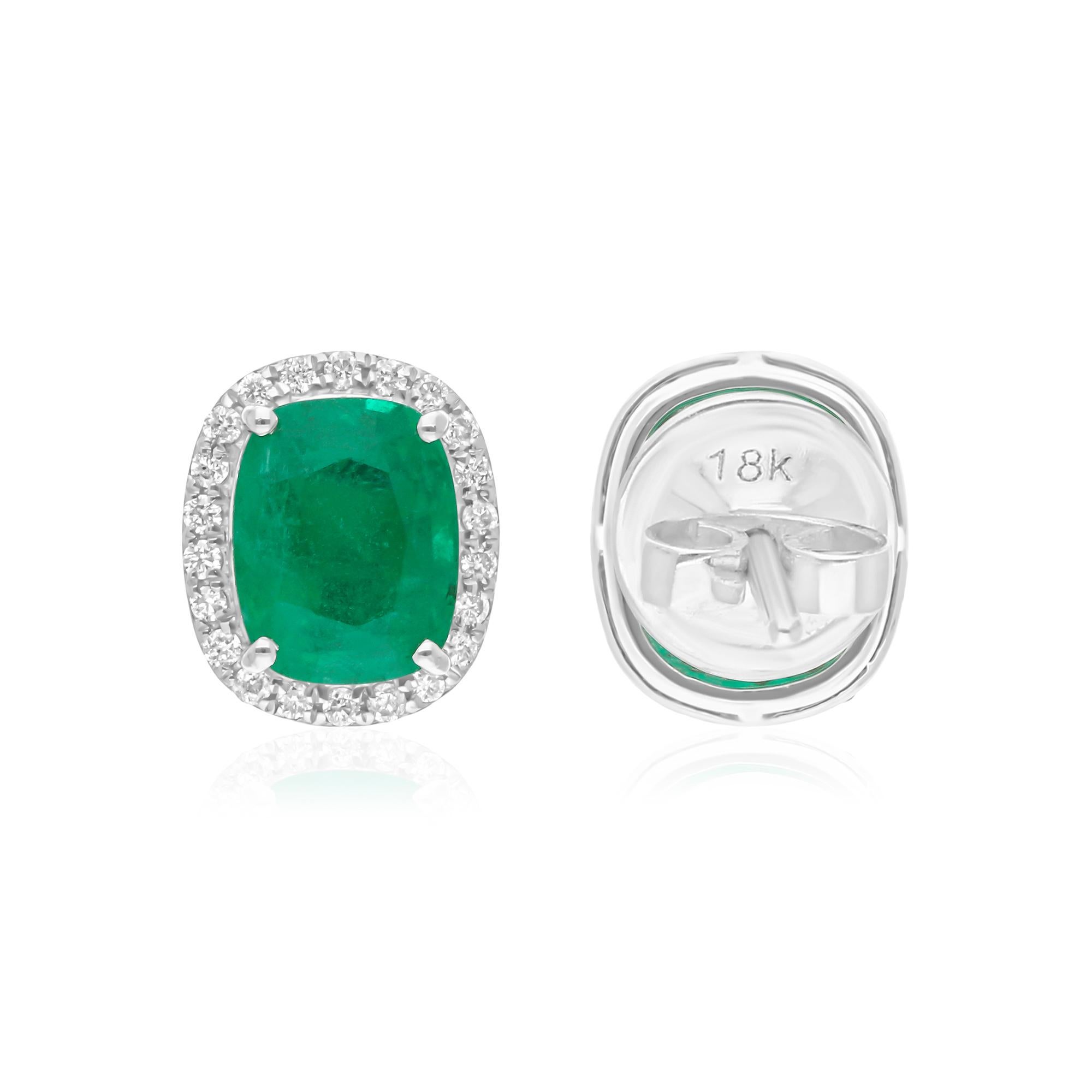 Cast from 18-karat gold, these exquisite earrings are handset with 2.20 carats Zambian emerald and 0.20 carats of sparkling diamonds.

FOLLOW SPECTRUM JEWELS storefront to view the latest collection & exclusive pieces. Spectrum Jewels is proudly