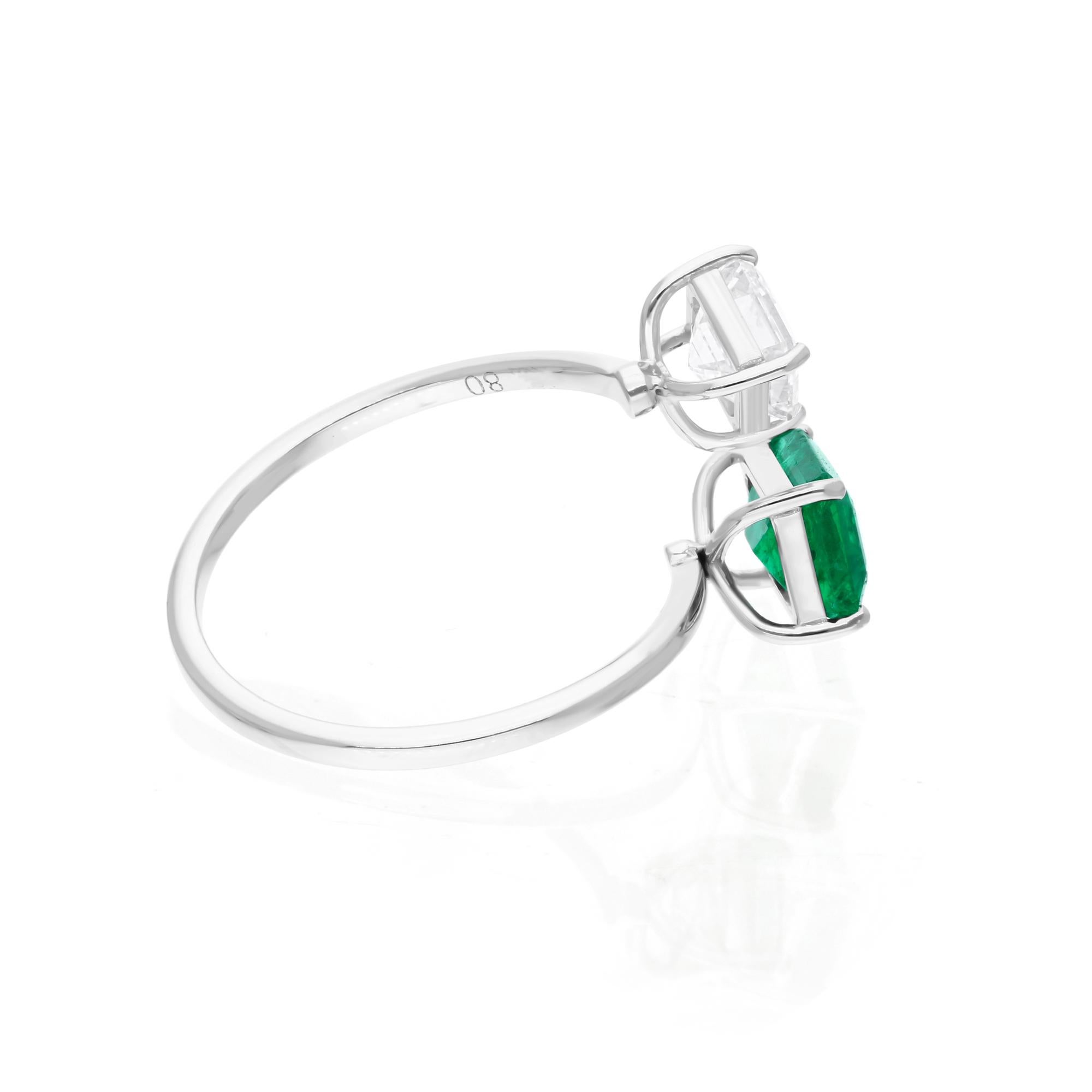 Cast from 14-karat gold, these exquisite ring is handset with 1.56 carats Zambian emerald gemstone and 1.00 carats of sparkling diamonds.

The ring is a size 7 and may be resized to larger or smaller upon request. FOLLOW SPECTRUM JEWELS storefront