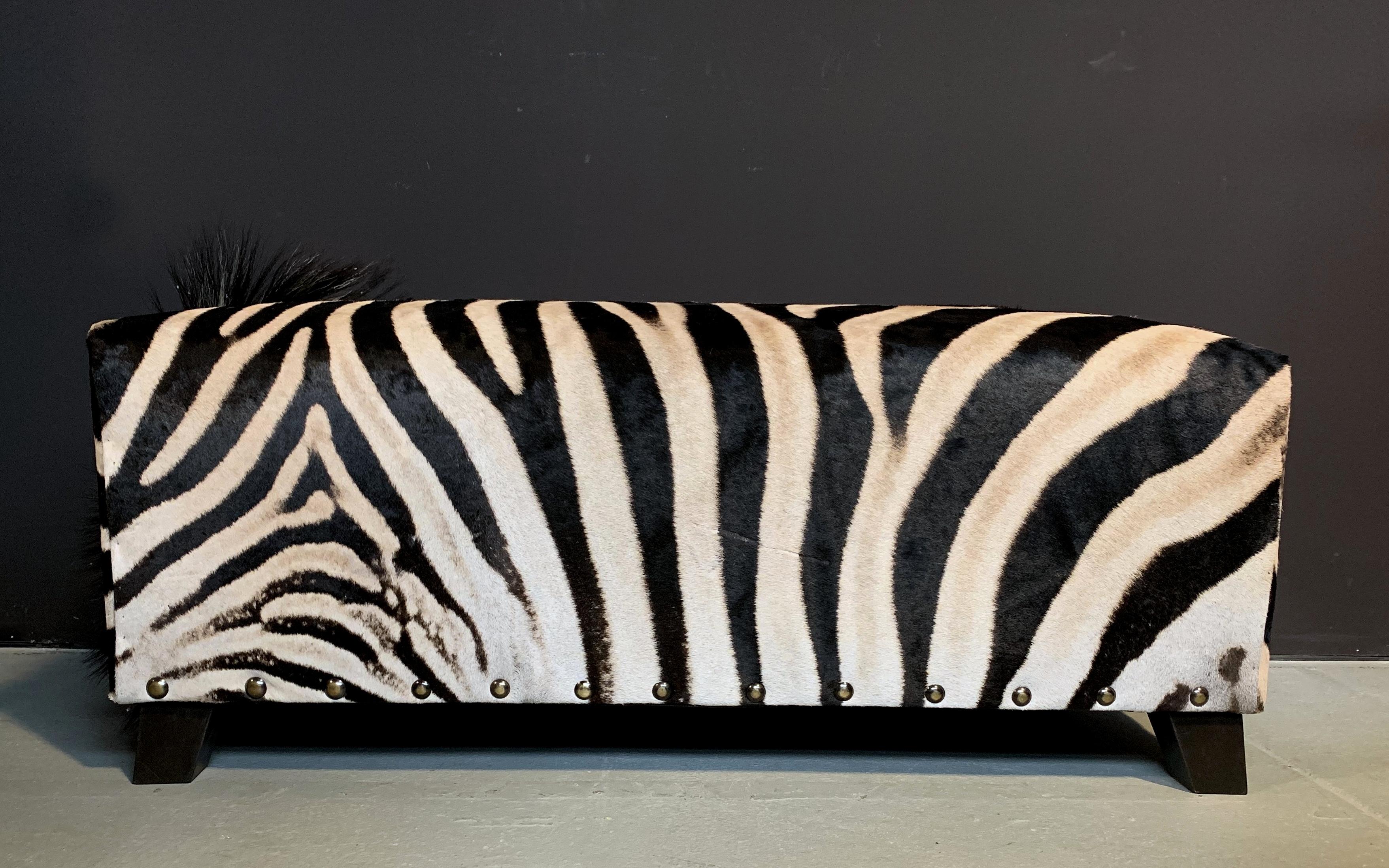 zebra skin ottoman for sale