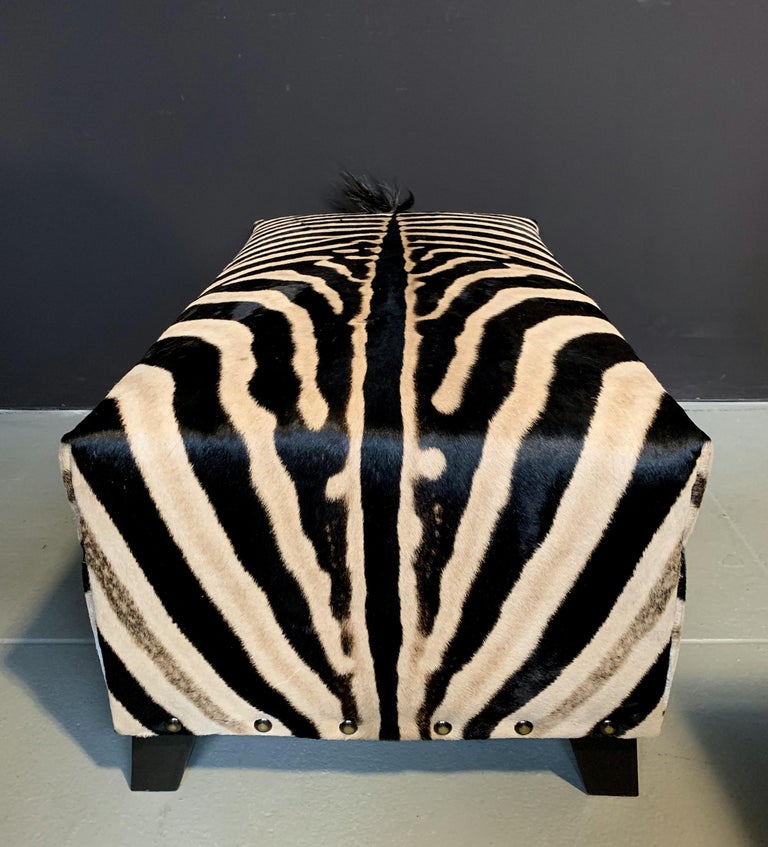 Real Zebra Skin Ottoman For Sale at 1stDibs