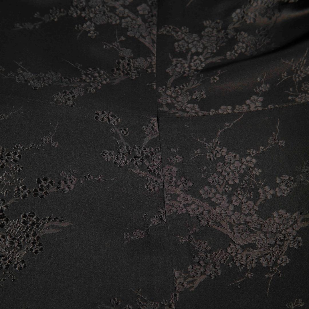 Marron Réalisation Mini robe en jacquard floral noir Taille XS en vente