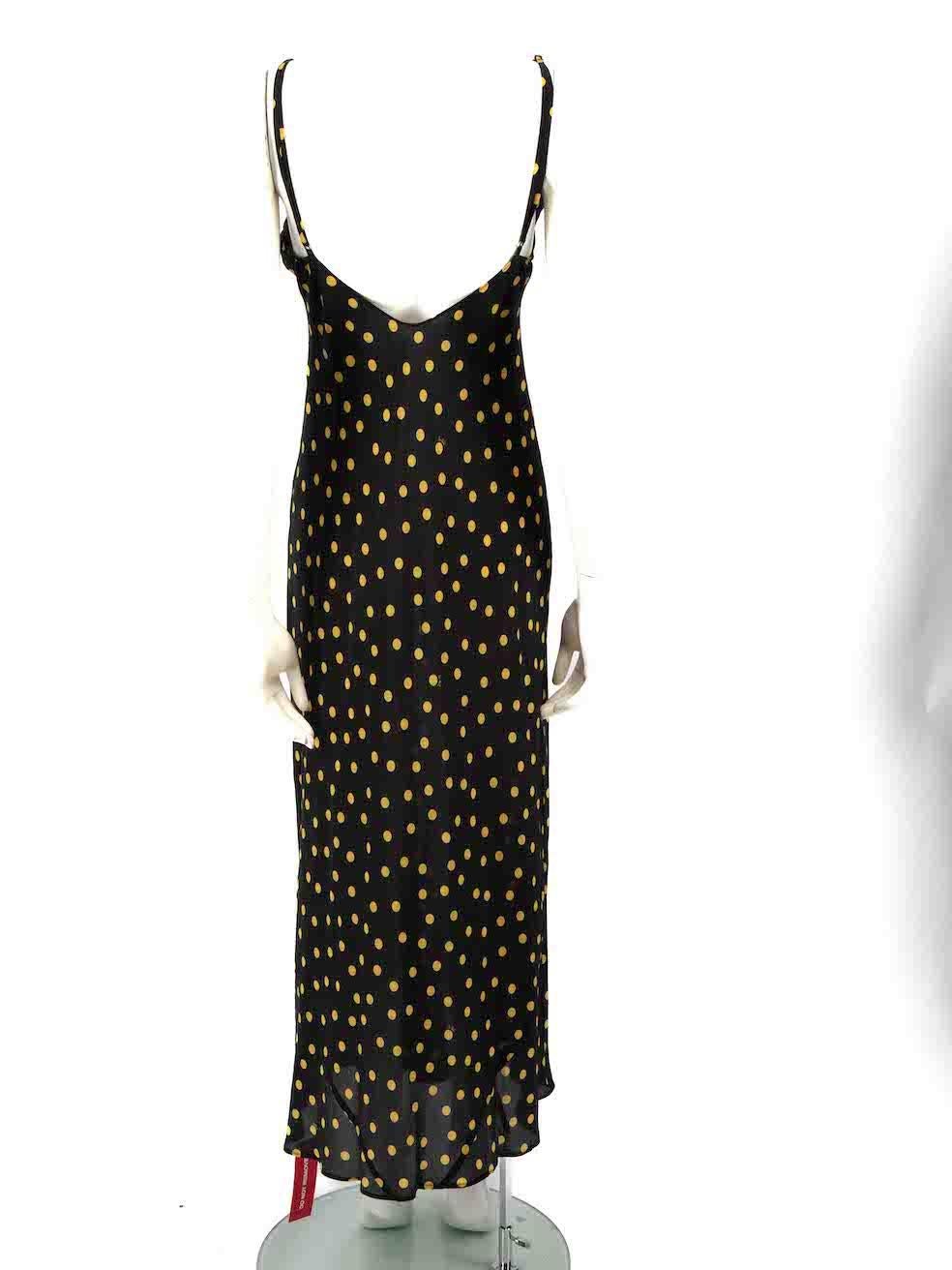 Réalisation Black Silk Polka Dot The Iggy Slip Dress Size L In New Condition For Sale In London, GB