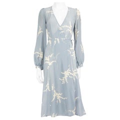 Réalisation Blue Silk Floral Wrap Dress Size XS Réalisation Blue Silk Floral Wrap Dress Size XS