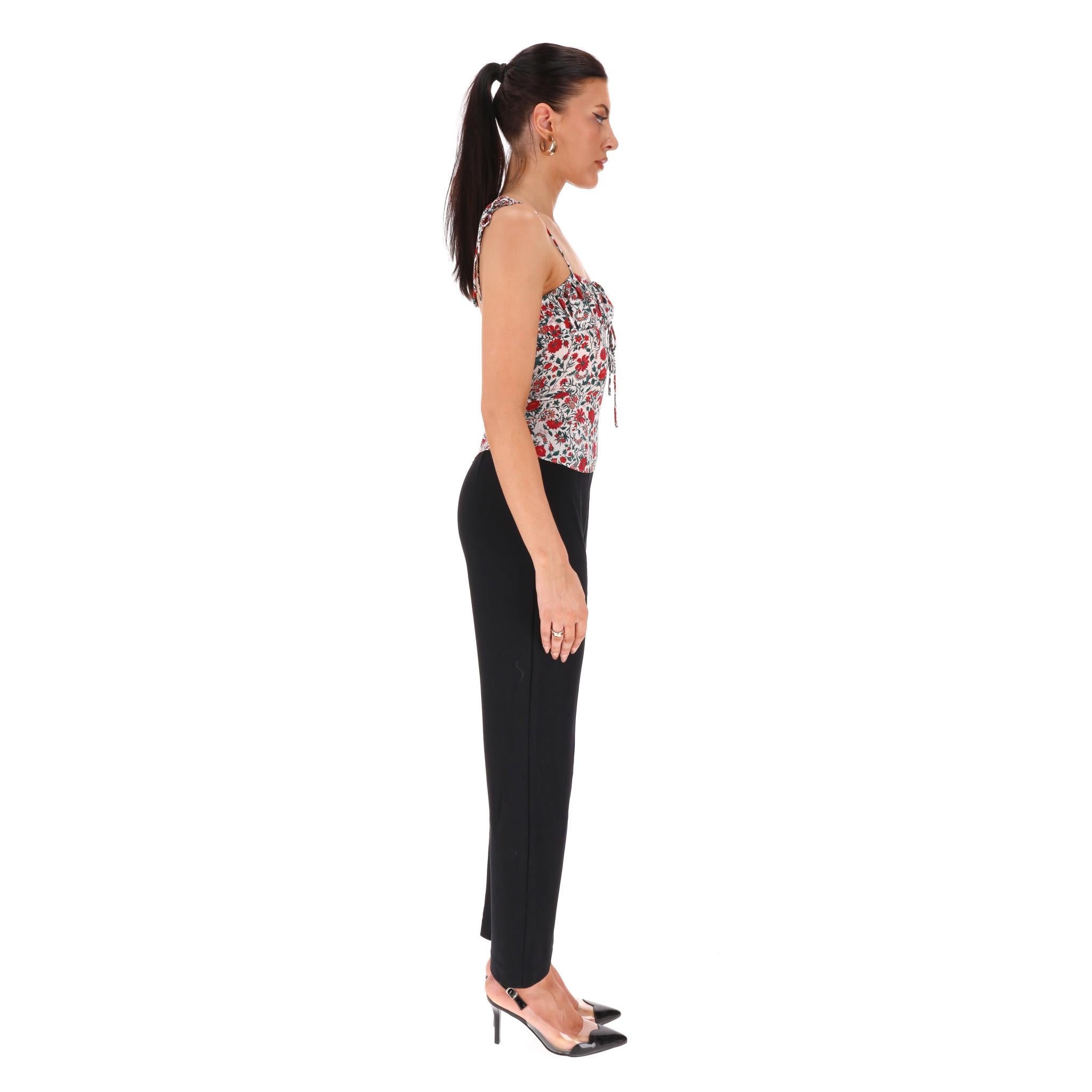 Camisola corpiño Realisation Top de seda con estampado floral Gris en venta