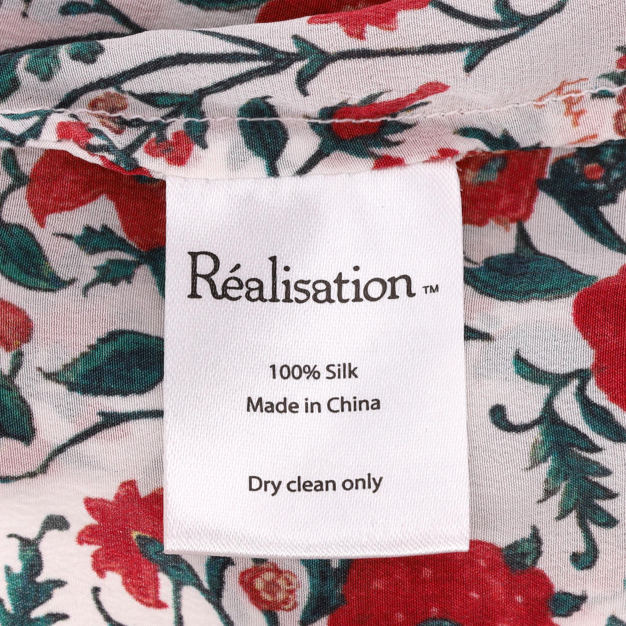 Camisola corpiño Realisation Top de seda con estampado floral en venta 2