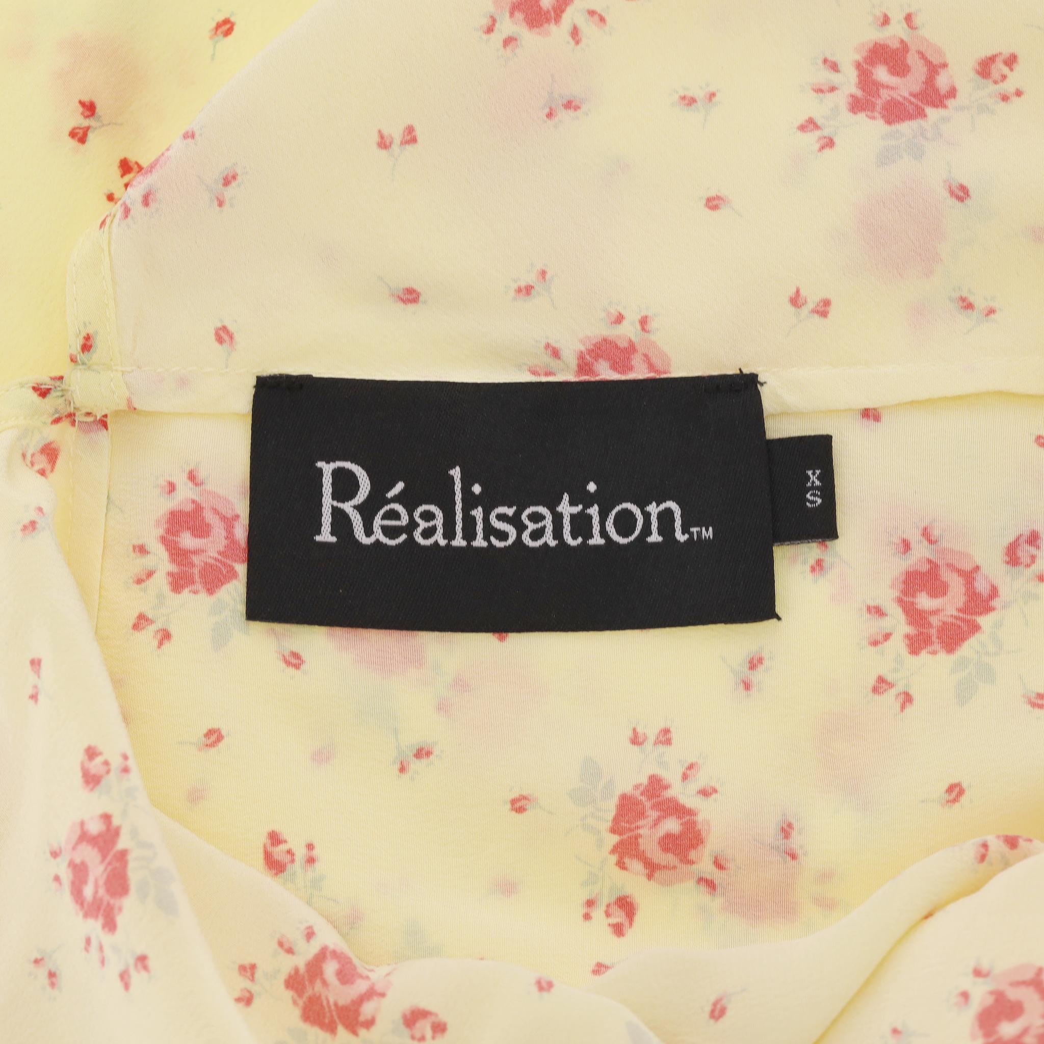 Vestido de verano de seda con estampado floral Realisation en venta 1