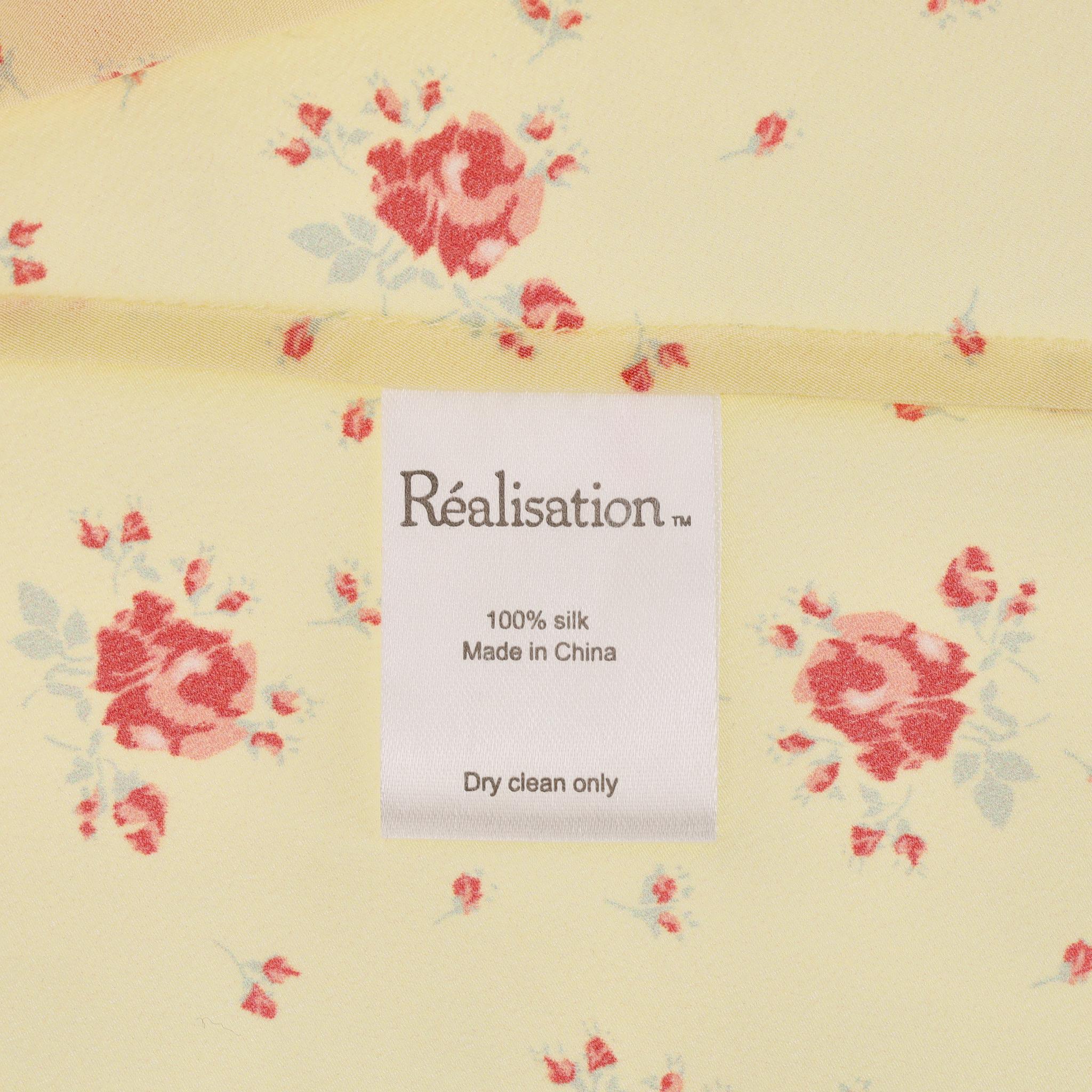 Vestido de verano de seda con estampado floral Realisation en venta 2