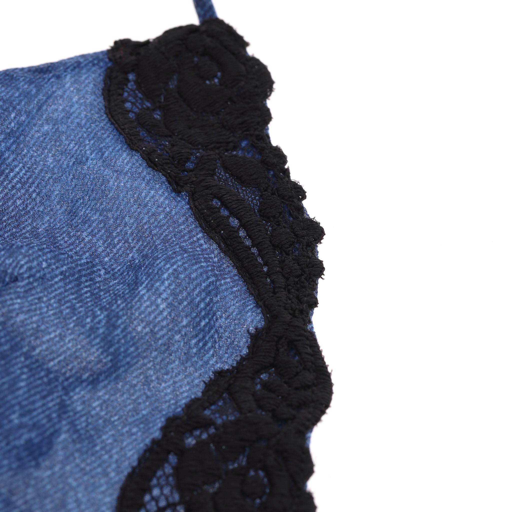 Abito slip in seta con dettaglio in pizzo di Realisation in vendita 2