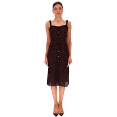 Realisation Polka-Dot Bustier Silk Midi Dress