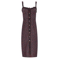Realisation Polka-Dot Bustier Silk Midi Dress