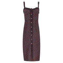 Realisation Polka-Dot Bustier Silk Midi Dress