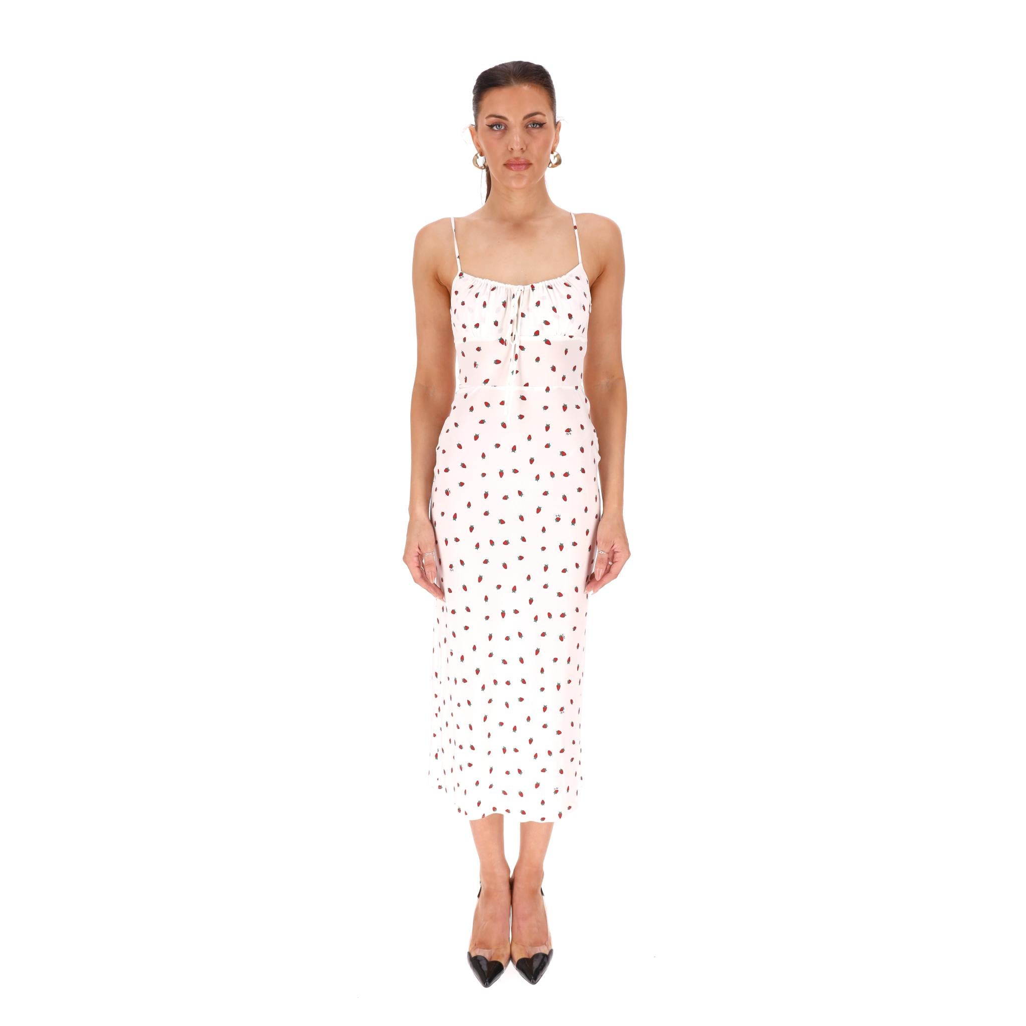 Vestido de seda con estampado de fresas Realisation

Vestido blanco midi 