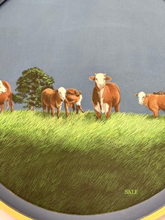 Realist Pastoral Scene Cows by Noted Texas Artist Stephanie Sale