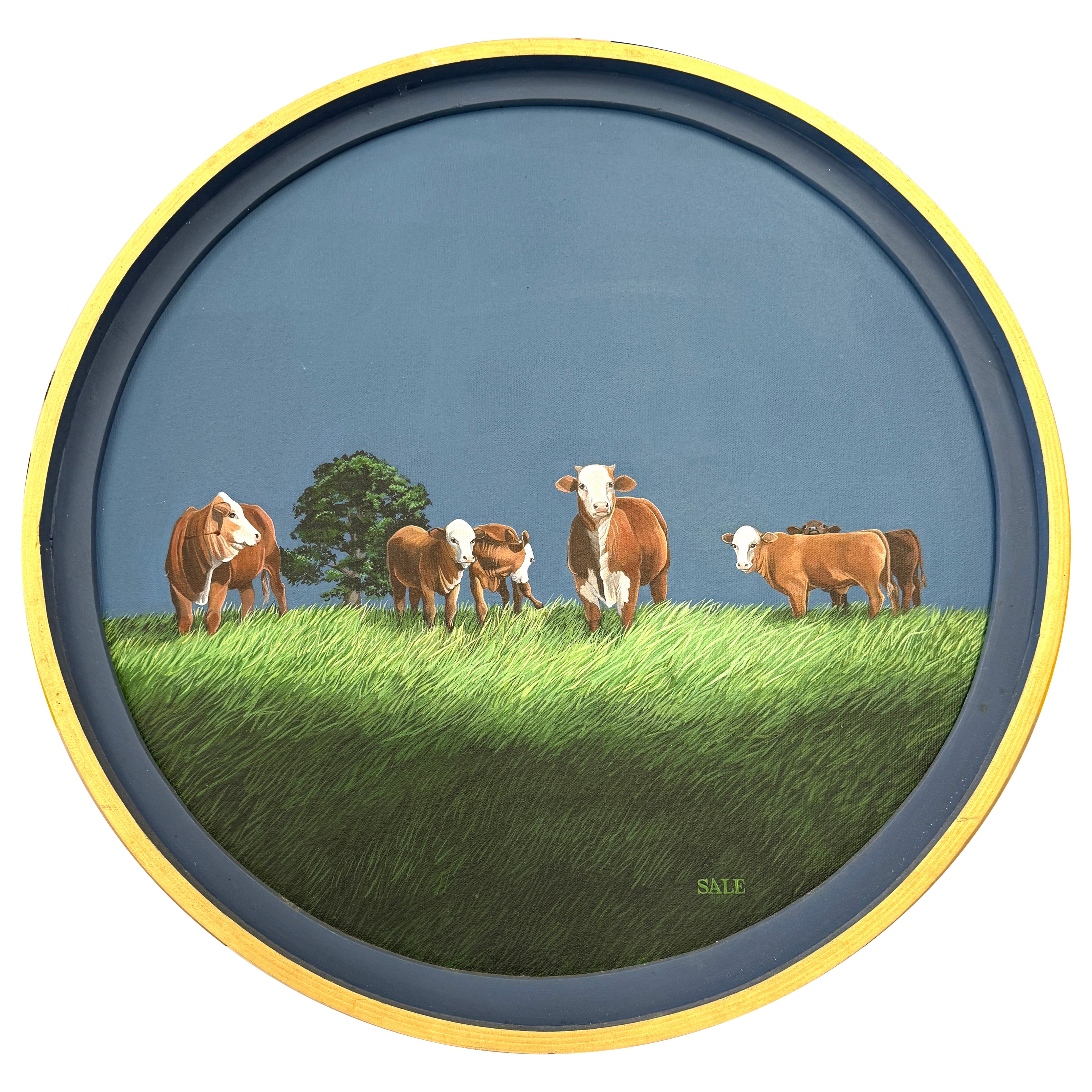 Realistische pastorale Pastoral-Szene Kühe der bekannten texanischen Künstlerin Stephanie Sale