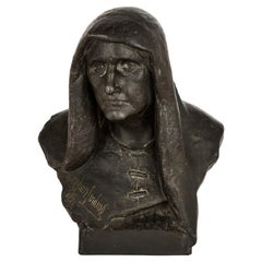 Realist Terracotta Sculpture of an Elderly Lady by Sinding