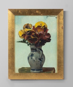 Realistic Flower Still Life Oil Painting by the Belgian Artist Jan Verdoodt