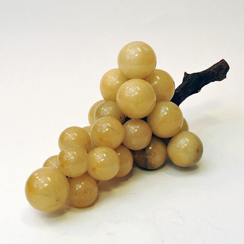 Mid-20th Century Realistic Italian Alabaster Grape Branch Sculpture from the 1950s