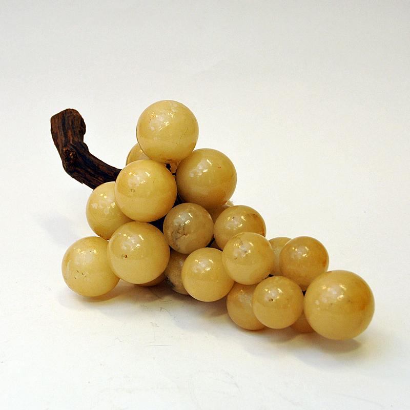 Realistic Italian Alabaster Grape Branch Sculpture from the 1950s 1
