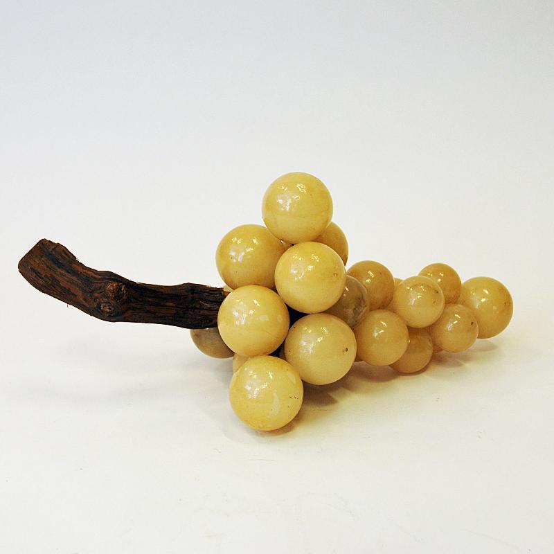 Realistic Italian Alabaster Grape Branch Sculpture from the 1950s 2
