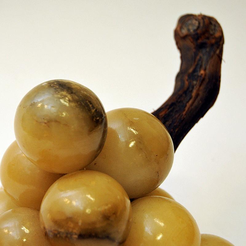Realistic Italian Alabaster Grape Branch Sculpture from the 1950s 3