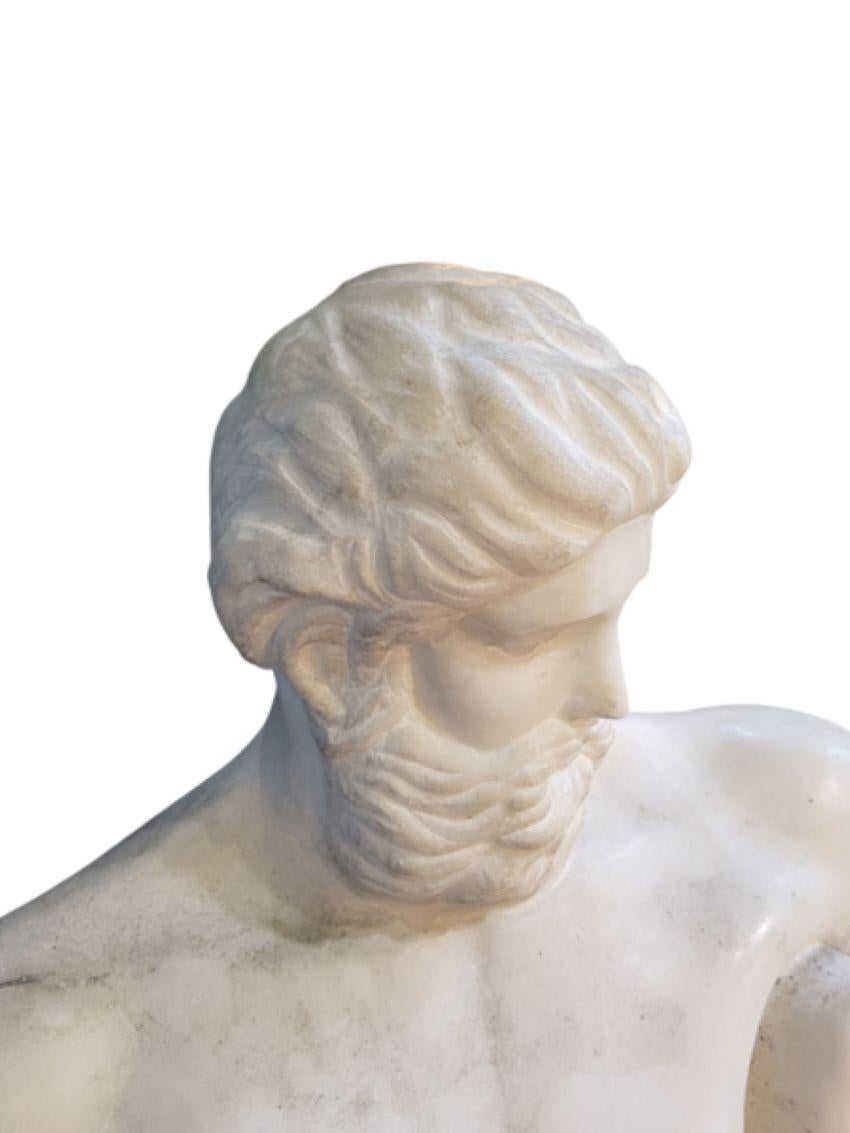 Sconosciuto Statua realistica di Ercole in marmo in vendita